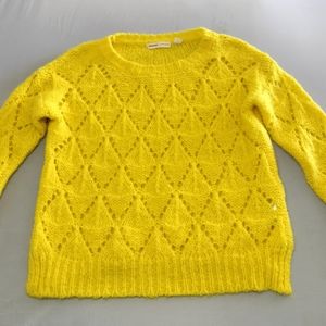 Sleeping on Snow by Anthropologie Yellow  Sweater Knit  Size Small Made in Italy